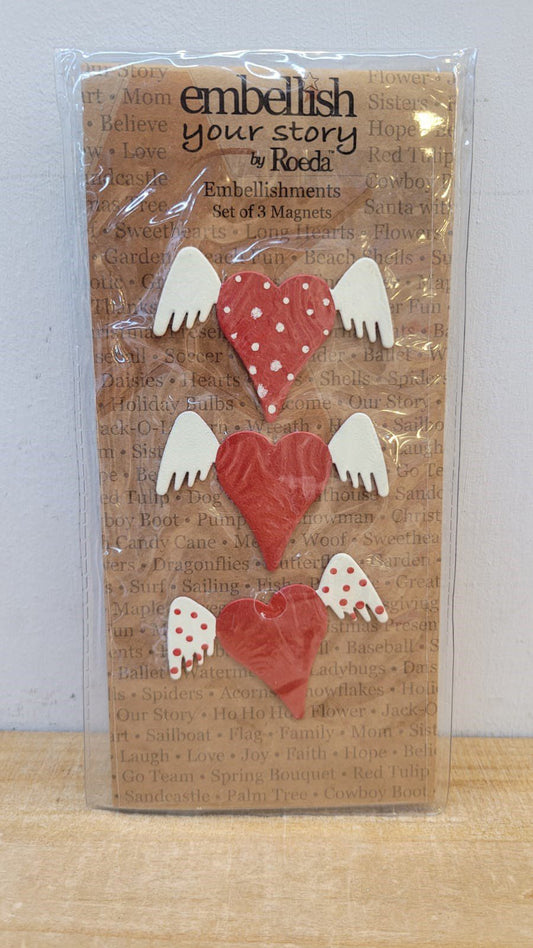 HEART W/WINGS MAGNETS S/3 - 111753