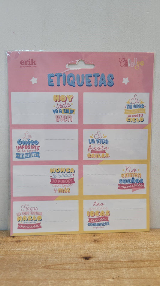 ETIQUETAS ADHESIVAS CAROUGE BLUE & PINK. - 132138