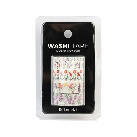 SET 4 WASHI TAPE WILD FLOWERS KOKONOTE - 132253