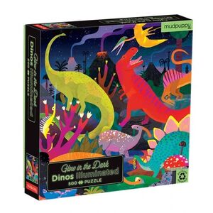 DINOSAURS ILLUMINATED 500 PIECE GLOW IN THE DARK FAMILY PUZZLE - DURELY, NATASHA - VP003790