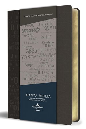 BIBLIA RVR 1960 LETRA GRANDE TAMAÑO MANUAL, SIMIL PIEL GRIS CON NOMBRES DE DIOS TEXTO GRANDE -  - VS14995