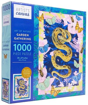 *JIGSAW PUZZLE ART OF NATURE: GARDEN GATHERING, 1,000 PIECES, 20 X 27 -WITH BONUS POSTER -  - VP001829