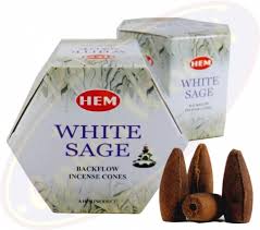 HEM WHITE SAGE BACKFLOW CONES - 114265