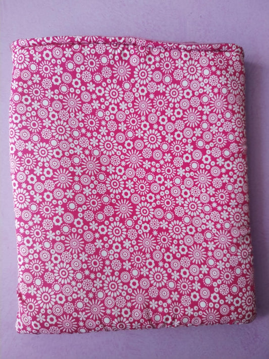 FUNDA - ROSA,FLORECITAS BLANCAS (no tiene boton)/ FS00369